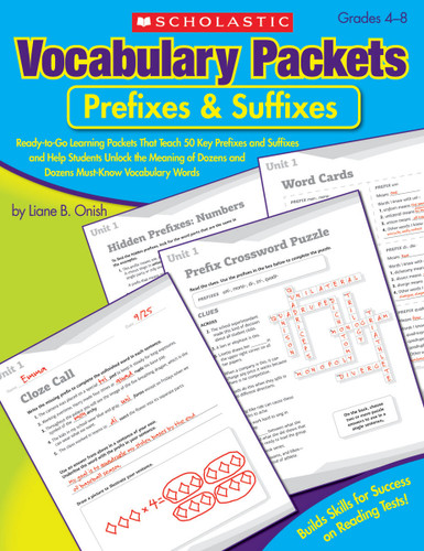 Vocabulary Packets: Prefixes & Suffixes by Liane Onish, 9780545198646