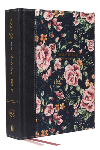 NKJV, Journal the Word Bible, Cloth over Board, Blue Floral, Red Letter, Comfort Print by Thomas Nelson, 9780785218425