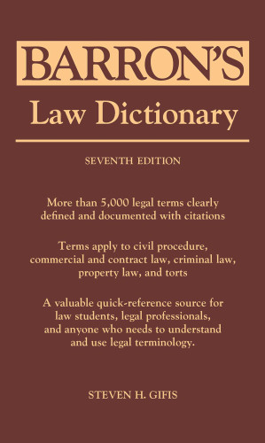 Law Dictionary - 9781438006956 by Steven H. Gifis