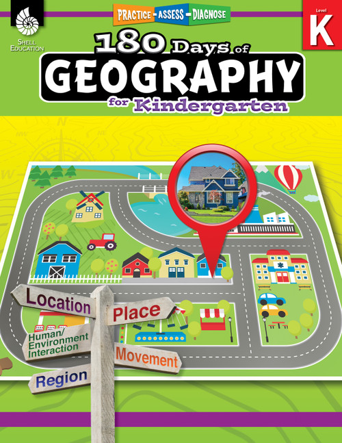 180 Days™: Geography for Kindergarten (Practice, Assess, Diagnose) by Jessica Hathaway, 9781425833015