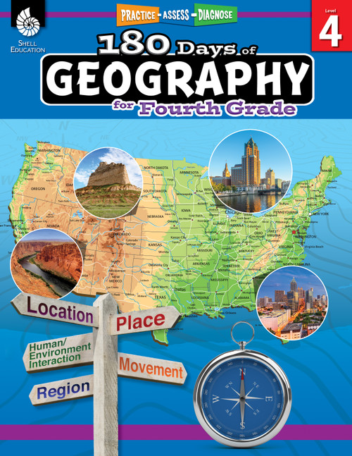 180 Days®: Geography for Fourth Grade (Practice, Assess, Diagnose) by Charles Aracich, Chuck Aracich, 9781425833053