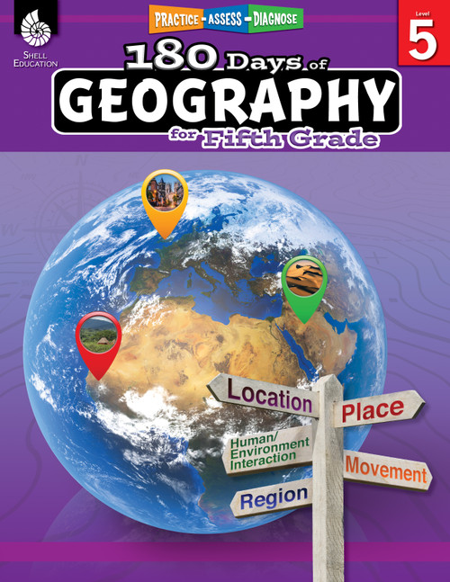 180 Days®: Geography for Fifth Grade (Practice, Assess, Diagnose) by Kristin Kemp, 9781425833060