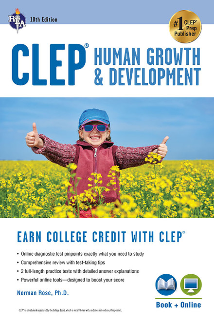 CLEP® Human Growth & Development, 10th Ed., Book + Online by Norman Rose, 9780738612522