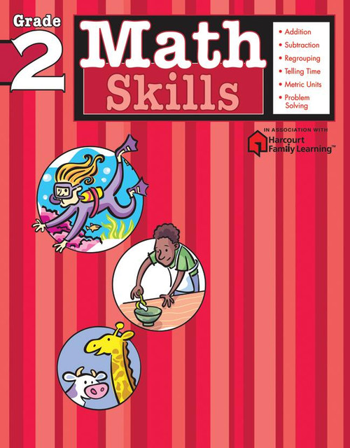 Math Skills: Grade 2 (Flash Kids Harcourt Family Learning) by Flash Kids Editors, 9781411401075