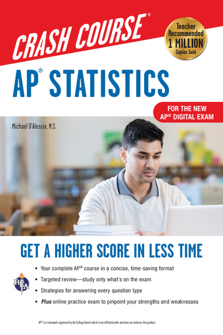 AP® Statistics Crash Course,  Book + Online (Get a Higher Score in Less Time) by Michael D'Alessio, 9780738612584