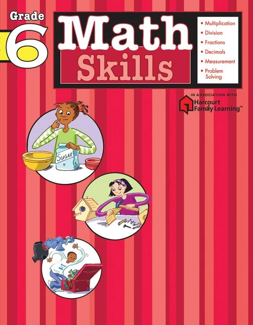 Math Skills: Grade 6 (Flash Kids Harcourt Family Learning) by Flash Kids Editors, 9781411401112
