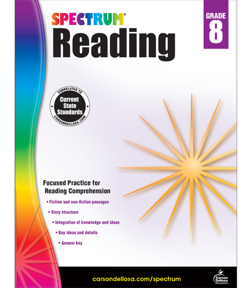 Spectrum Reading Workbook, Grade 8 by Spectrum, Carson Dellosa Education, 9781483812212
