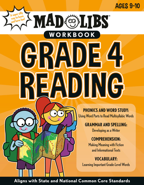 Mad Libs Workbook: Grade 4 Reading (Aligns with State and National Common Core Standards) by Wiley Blevins, Mad Libs, 9780593222843