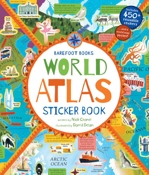 Barefoot Books World Atlas Sticker Book by Nick Crane, David Dean, 9781782858300