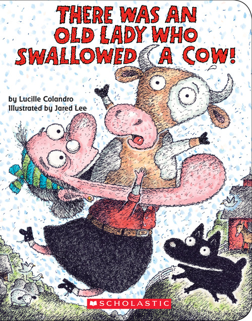 There Was an Old Lady Who Swallowed a Cow! (Board Book) by Lucille Colandro, Jared Lee, 9781338339802