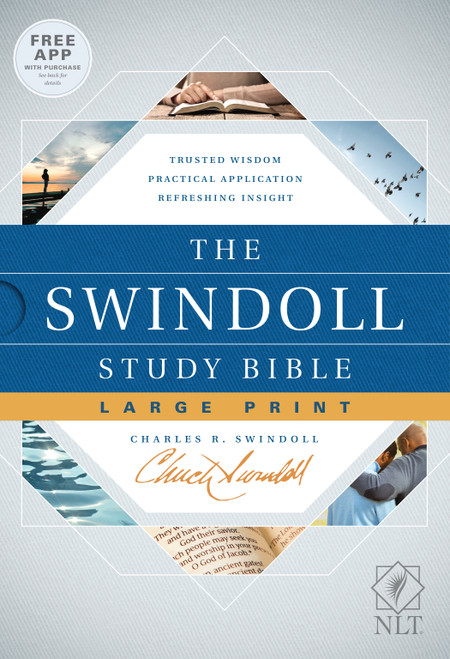 The Swindoll Study Bible NLT, Large Print (Hardcover) by New Living Translation, Tyndale, Charles R. Swindoll, 9781496433688