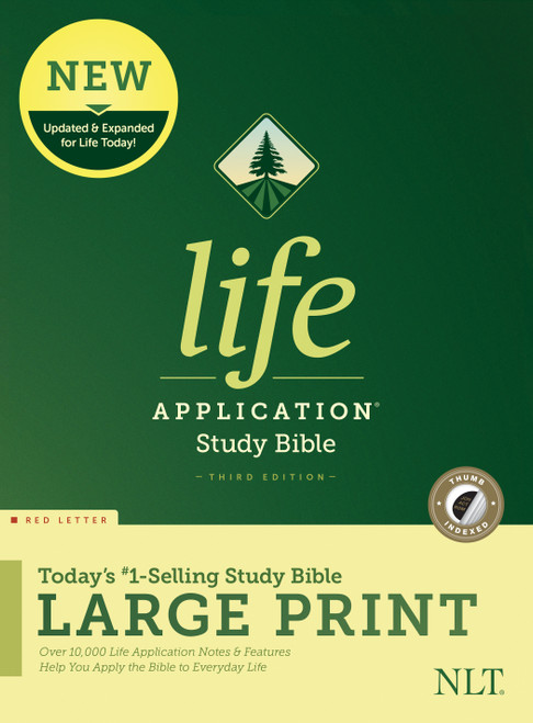 NLT Life Application Study Bible, Third Edition, Large Print (Hardcover, Indexed, Red Letter) by New Living Translation, Tyndale, 9781496443854