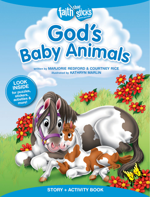 God's Baby Animals Story + Activity Book by Marjorie Redford, Courtney Rice, Kathryn Marlin, 9781496401304