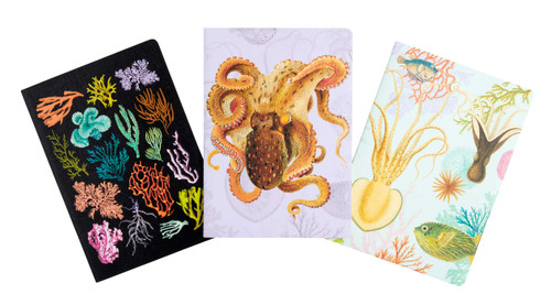 Art of Nature: Under the Sea Sewn Notebook Collection (Set of 3) ((Cute Stationery Gift, Gift for Girls, Notebooks)) by Insights, 9781647223847
