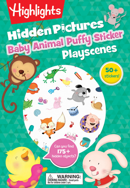 Baby Animal Hidden Pictures Puffy Sticker Playscenes by Highlights, 9781644726709