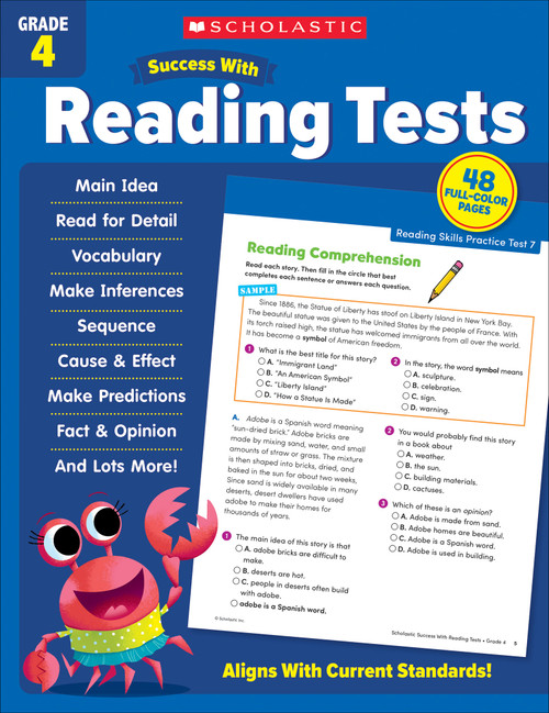 Scholastic Success with Reading Tests Grade 4 Workbook by Scholastic Teaching Resources, 9781338798654