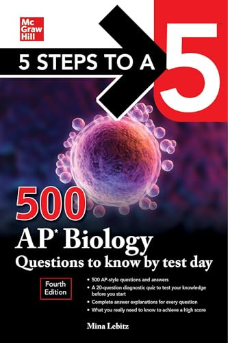 5 Steps to a 5: 500 AP Biology Questions to Know by Test Day, Fourth Edition by Mina Lebitz, 9781264275021