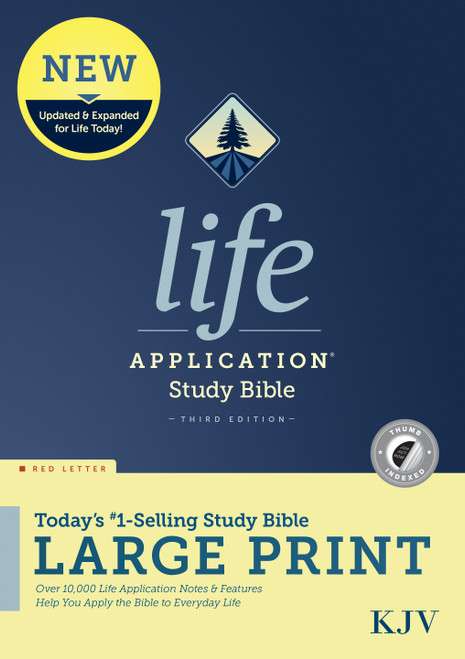 KJV Life Application Study Bible, Third Edition, Large Print (Hardcover, Indexed, Red Letter) by Tyndale, 9781496439826
