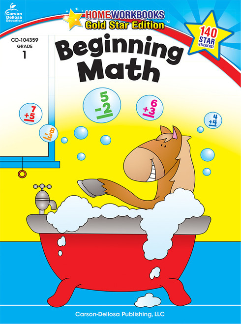 Beginning Math, Grade 1 (Gold Star Edition) by Carson Dellosa Education, 9781604187908