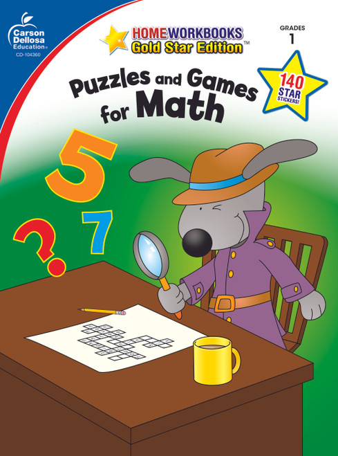 Puzzles and Games for Math, Grade 1 (Gold Star Edition) by Carson Dellosa Education, 9781604187915