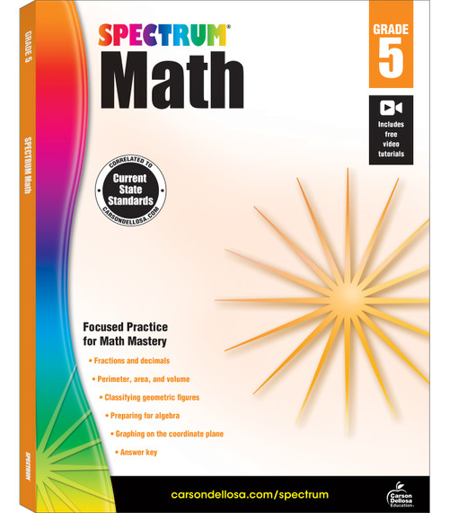 Spectrum Math Workbook, Grade 5 by Spectrum, 9781483808734