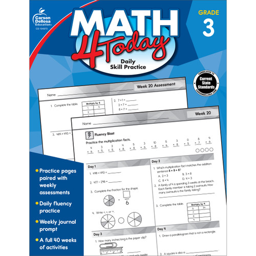 Math 4 Today, Grade 3 by Carson Dellosa Education, 9781483841625