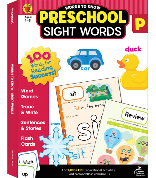 Words to Know Sight Words, Grade Preschool by Brighter Child, Carson Dellosa Education, 9781483849317