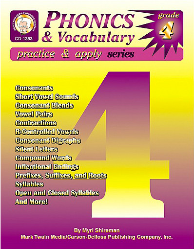 Phonics & Vocabulary Skills, Grade 4 by Myrl Shireman, 9781580371315