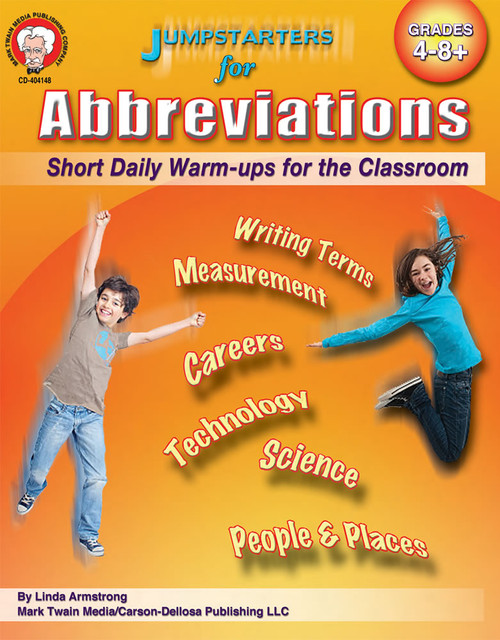 Jumpstarters for Abbreviations, Grades 4 - 12 by Linda Armstrong, 9781580375702