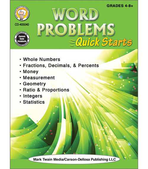 Word Problems Quick Starts Workbook by Anne L. Steele, 9781622237746