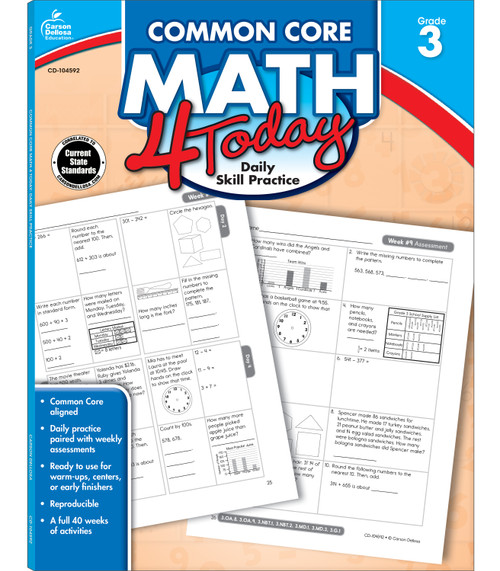 Common Core Math 4 Today, Grade 3 (Daily Skill Practice) by Erin McCarthy, 9781624426018