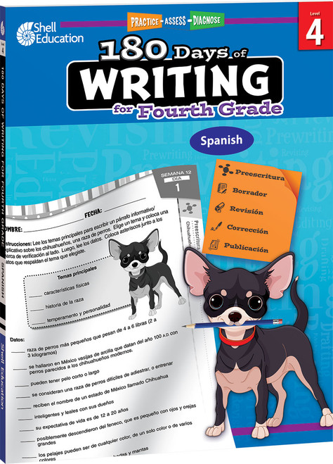 180 Days™: Writing for Fourth Grade (Practice, Assess, Diagnose) (Spanish Edition) by Kristin Kemp, 9781087648743