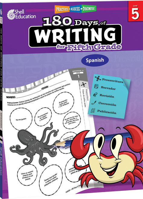 180 Days™: Writing for Fifth Grade (Practice, Assess, Diagnose) (Spanish Edition) by Torrey Maloof, 9781087648750