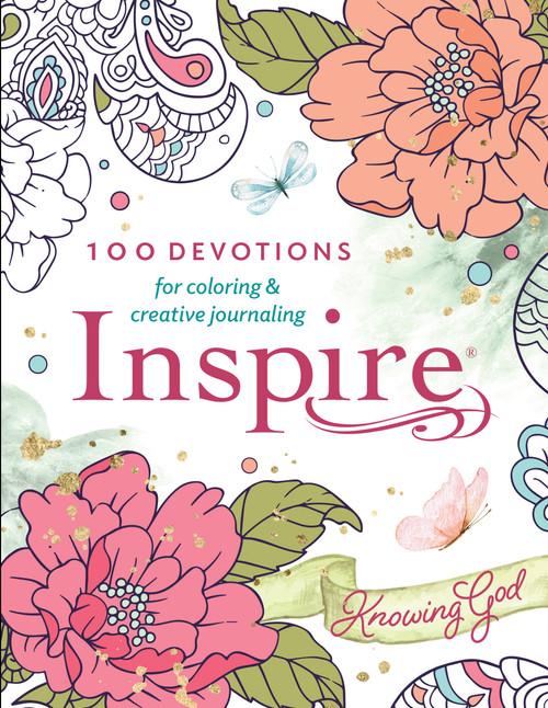 Inspire: Knowing God (Softcover) (100 Devotions for Coloring and Creative Journaling) by New Living Translation, Tyndale, 9781496471932