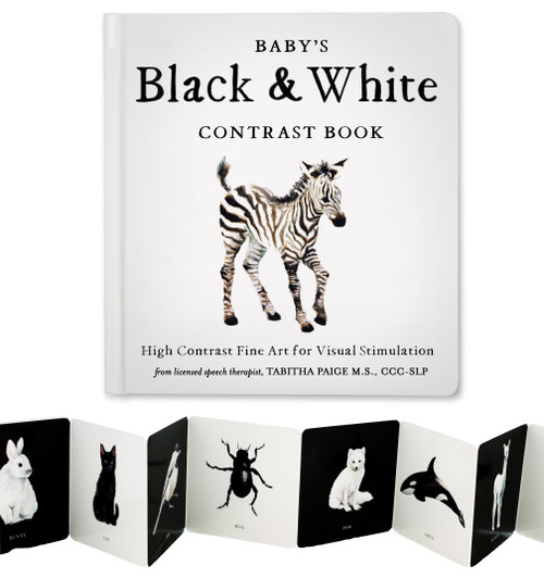 Baby's Black and White Contrast Book (High-Contrast Art for Visual Stimulation at Tummy Time) by Tabitha Paige, M.S., CCC-SLP, Paige Tate & Co., 9781941325971