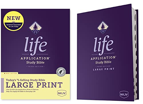 NKJV Life Application Study Bible, Third Edition, Large Print (Hardcover, Indexed, Red Letter) by Tyndale, 9781496452047