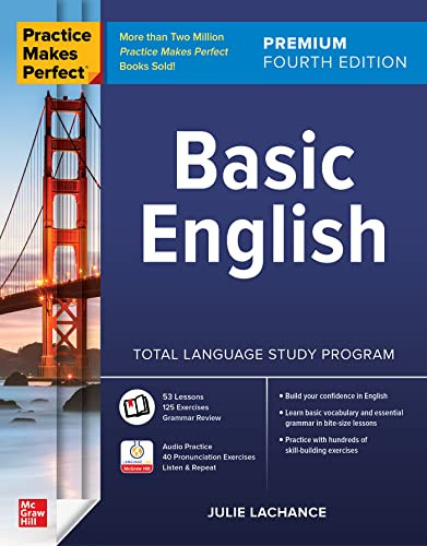 Practice Makes Perfect: Basic English, Premium Fourth Edition by Julie Lachance, 9781265388867
