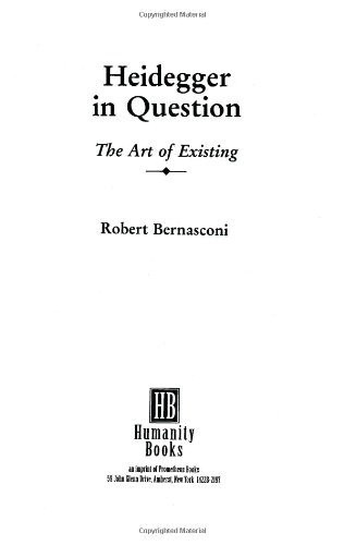 Heidegger in Question by Robert Bernasconi, 9781573925006