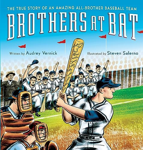 Brothers at Bat (The True Story of an Amazing All-Brother Baseball Team) - 9780063314566 by Audrey Vernick, Steven Salerno