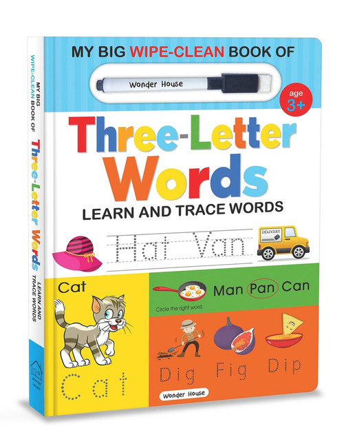 My Big Wipe And Clean Book of Three Letter Words for Kids (Learn And Trace Words) by Wonder House Books, 9789354401282