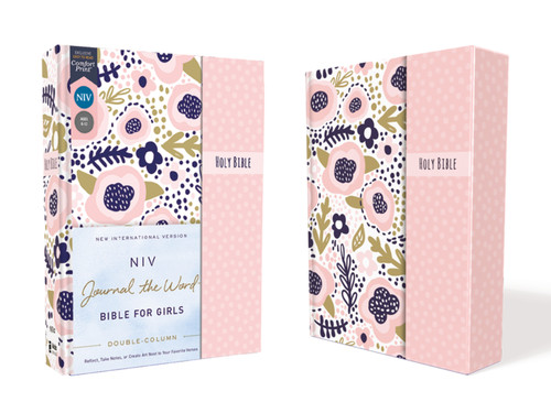 NIV, Journal the Word Bible for Girls, Double-Column, Hardcover, Pink, Magnetic Closure, Red Letter, Comfort Print by Zondervan, 9780310455295