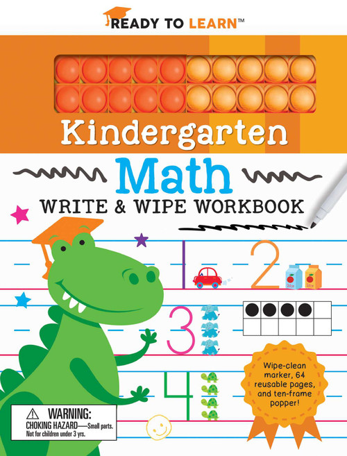 Ready to Learn Kindergarten Math Write & Wipe Workbook with Popper by Janet Hale, 9781667206615