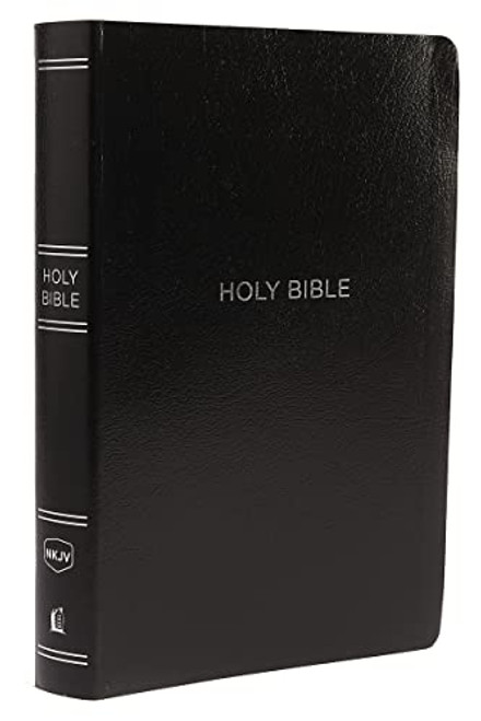 NKJV Holy Bible, Giant Print Center-Column Reference Bible, Black Leather-look, 72,000+ Cross References, Red Letter, Comfort Print: New King James Version by Thomas Nelson, 9780785217565