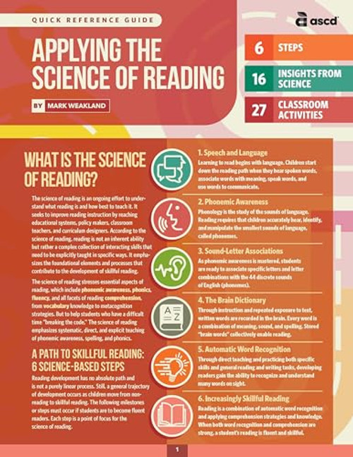Applying the Science of Reading (Quick Reference Guide) by Mark Weakland, 9781416632924