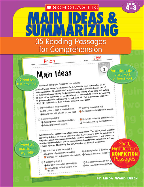35 Reading Passages for Comprehension: Main Ideas & Summarizing (35 Reading Passages for Comprehension) by Linda Ward Beech, Linda Beech, 9780439554121