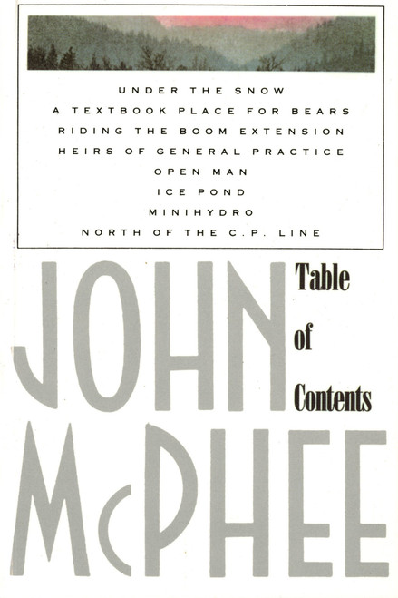 Table of Contents by John McPhee, 9780374520083