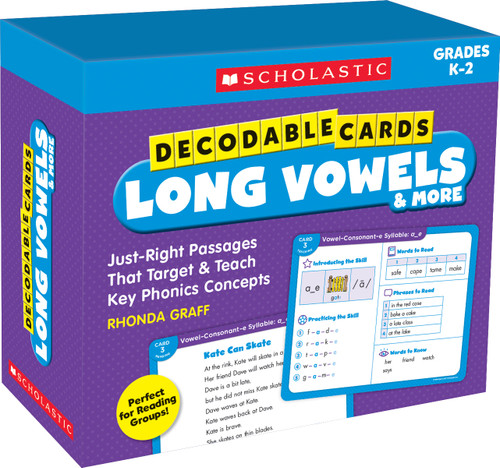 Decodable Cards: Long Vowels & More (Just-Right Passages That Target & Teach Key Phonics Concepts) by Rhonda Graff, 9781338614312