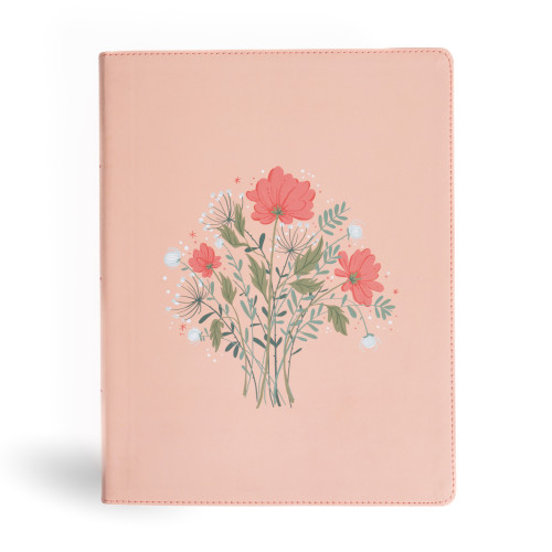 CSB Illustrator's Notetaking Bible, Large Print Edition, Peach Bouquet LeatherTouch by CSB Bibles by Holman, 9798384515913