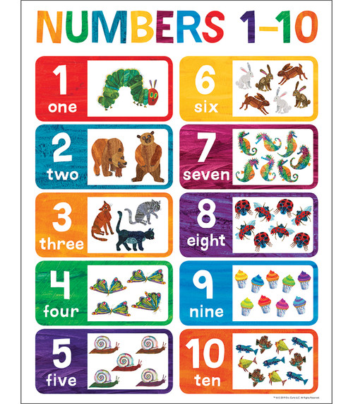 World of Eric Carle™ Numbers 1-10 Chart by Carson Dellosa Education, World of Eric Carle, 9781483854410