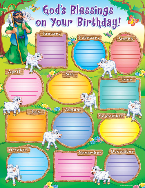 God's Blessings on Your Birthday! Chart by Carson-Dellosa Christian Publishing, 9781594414954